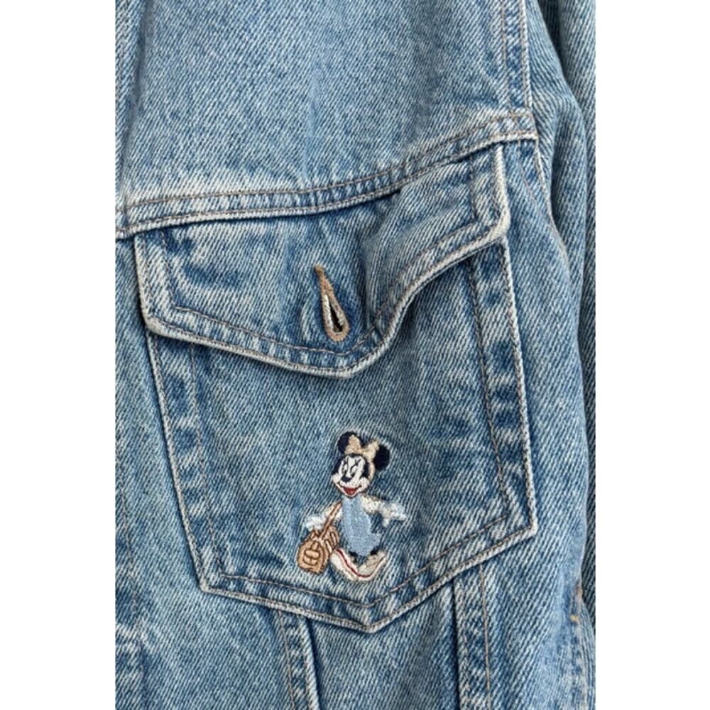 Vintage Donaldson Minnie & Mickey Mouse Embroidered Jean Jacket Size Medium - Picture 3 of 7